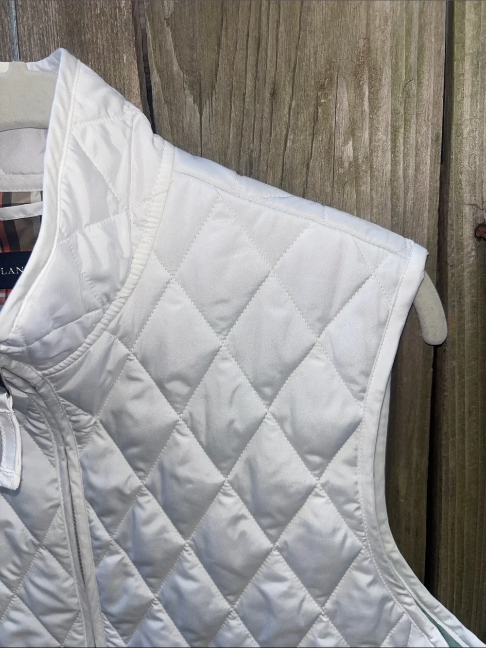 Lands' End Women's White Sporty Quilted Vest Size Medium